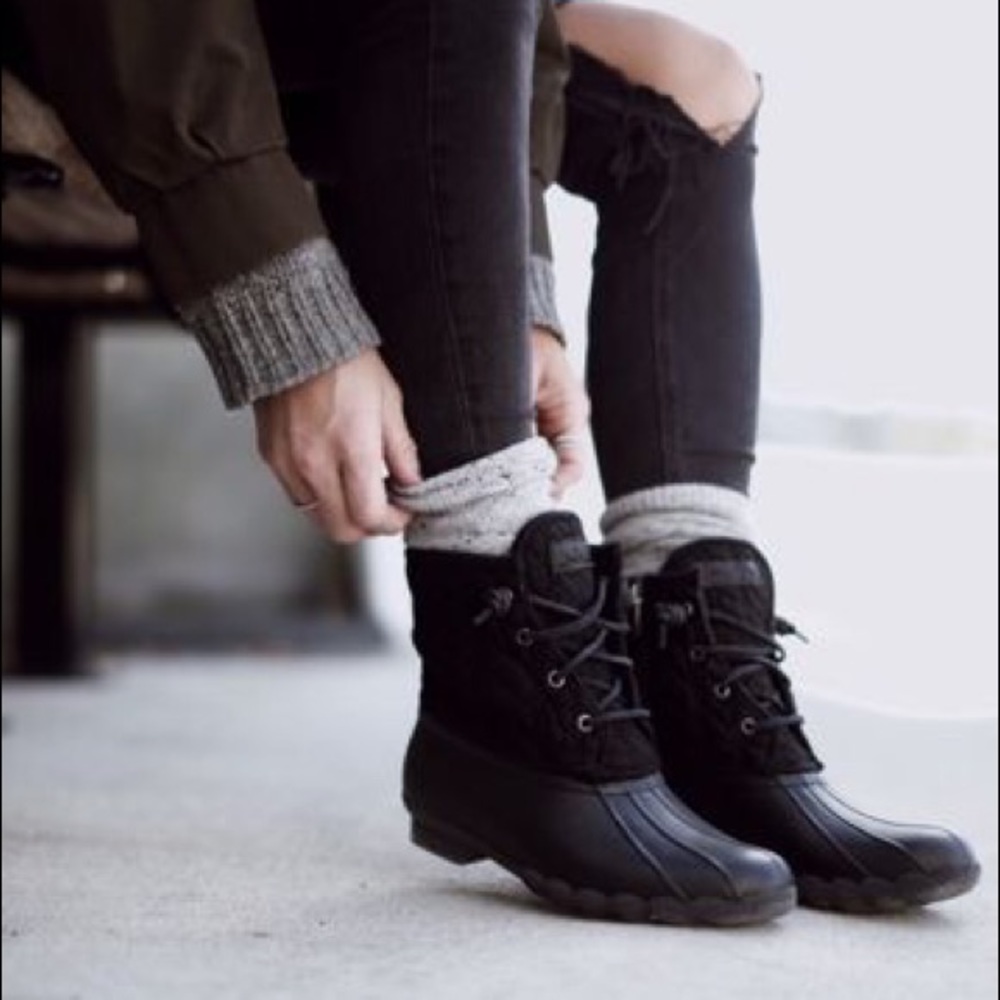 Black Sperry Duck Boots